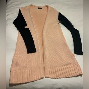 Nasty Gal Blush and Black Open-Front Cardigan